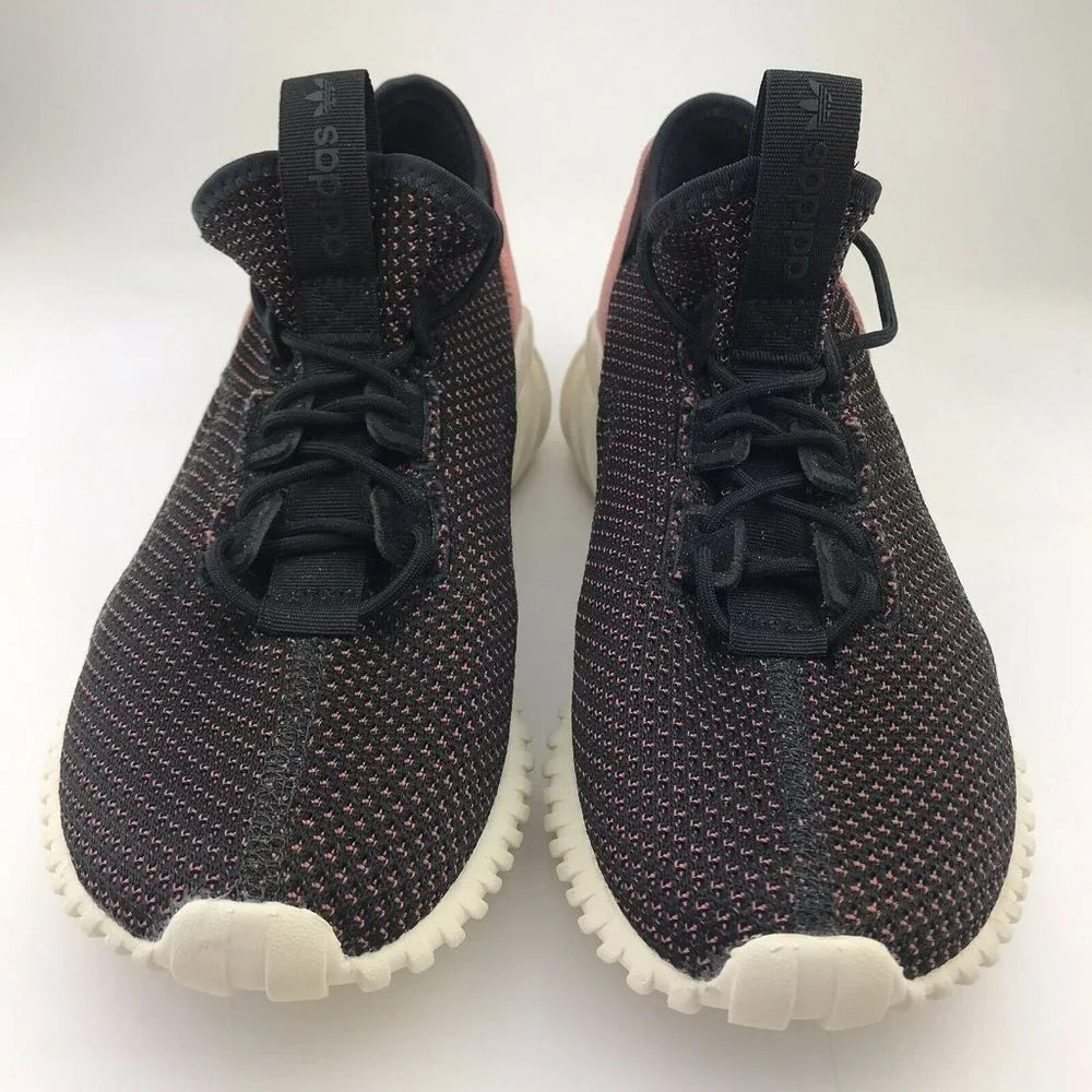 Adidas Womens EVN 791001 Black Pink Sneakers Shoes shadow knit‎ tubular Size 7.5